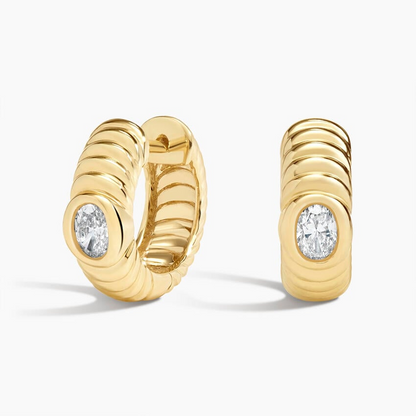 Oval Cut 1/3 CTW Lab Grown Diamond Hoop Earrings