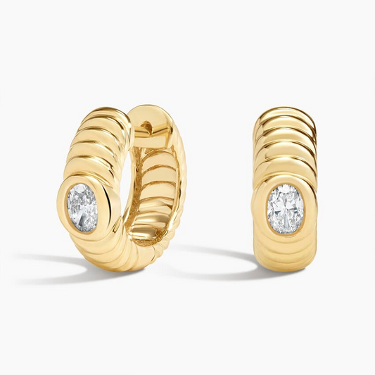 Oval Cut 1/3 CTW Lab Grown Diamond Hoop Earrings