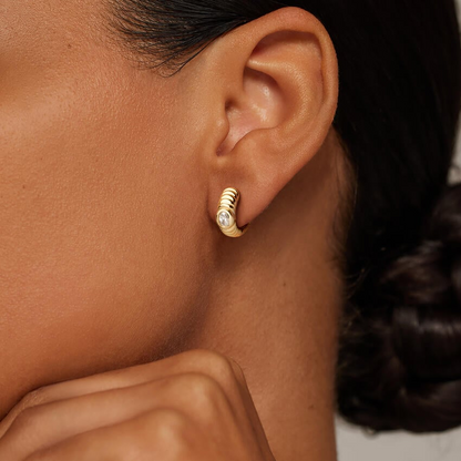 Oval Cut 1/3 CTW Lab Grown Diamond Hoop Earrings