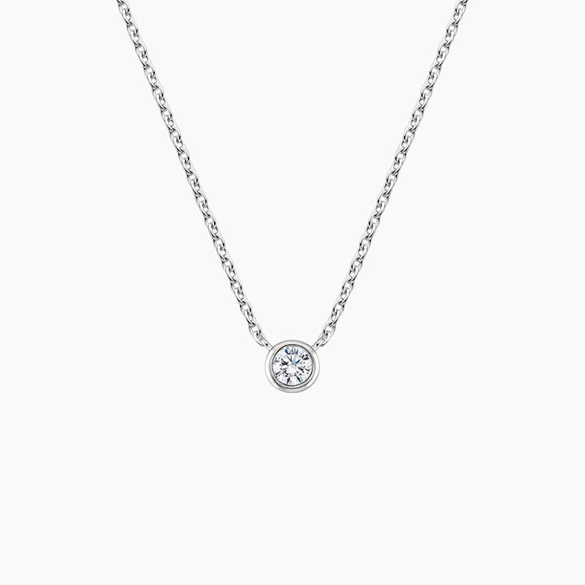 1/10 CTW Lab Grown Diamond Bezel Solitaire Pendant