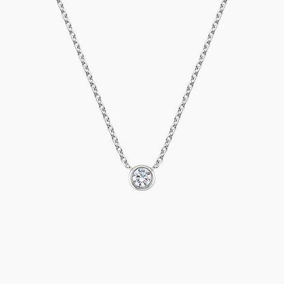 1/10 CTW Lab Grown Diamond Bezel Solitaire Pendant