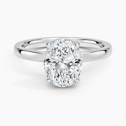 2CT Oval Lab Grown Diamond Gold Solitaire Ring