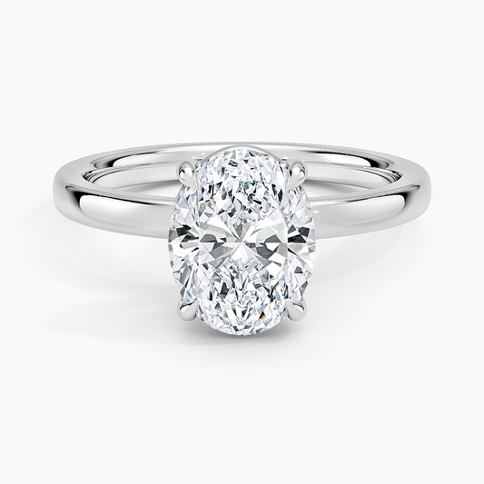 2CT Oval Lab Grown Diamond Gold Solitaire Ring