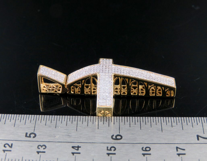 Iced Out 10K Lab Grown Diamond Dome Cross Pendant