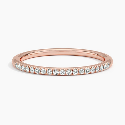 0.10CTW Half Eternity Lab Grown Diamond Simple Wedding Band