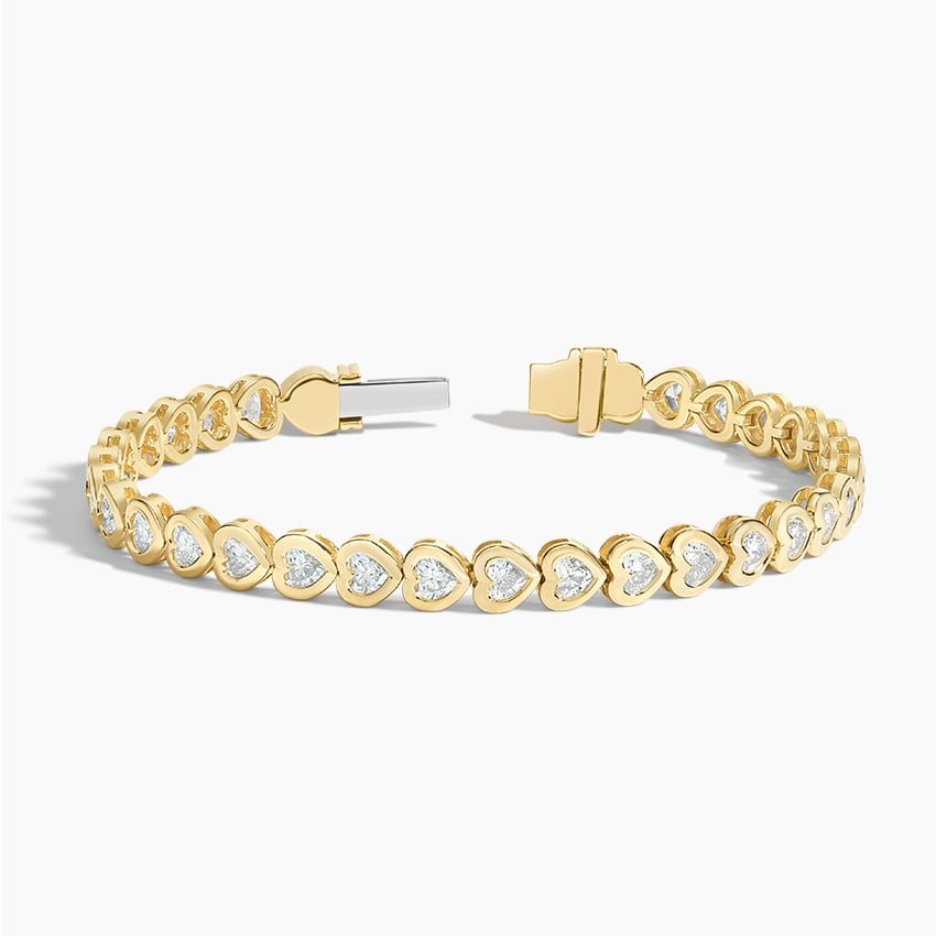 3.33CTW 6.5 inch Heart Shaped Lab Grown Diamond Bezel Tennis Bracelet