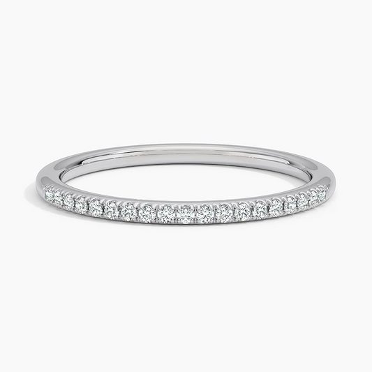 0.10CTW Half Eternity Lab Grown Diamond Simple Wedding Band