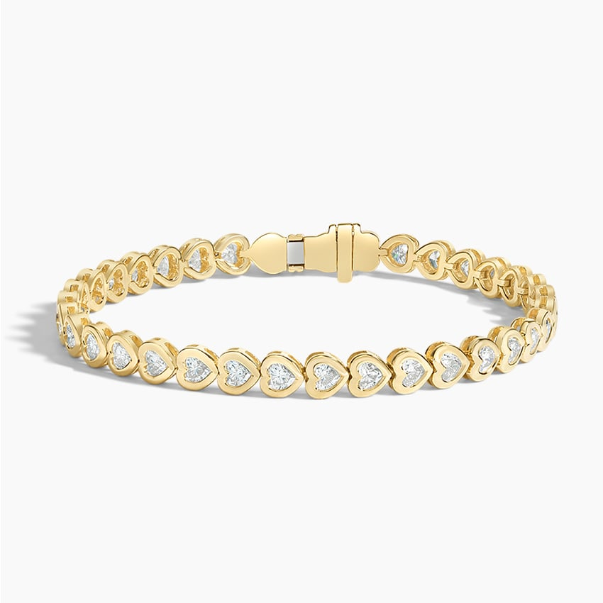 3.33CTW 6.5 inch Heart Shaped Lab Grown Diamond Bezel Tennis Bracelet