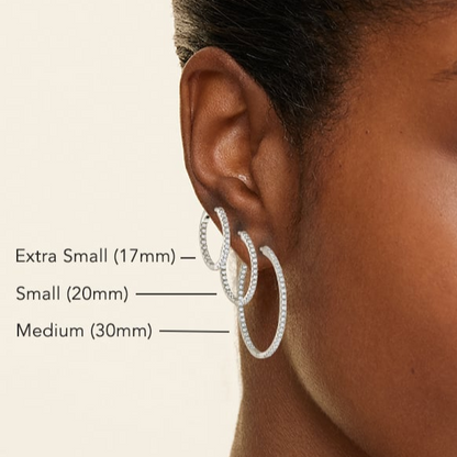 0.79 CTW Medium Size Hoop Lab Grown Diamond Earrings
