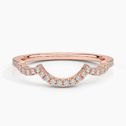 0.21 CTW Solid 10k Yellow Gold Vine Curved Lab Grown Diamond Ring