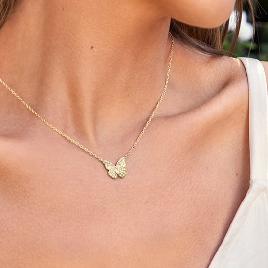 1/5 CTW Lab Grown Diamond Butterfly Pendant