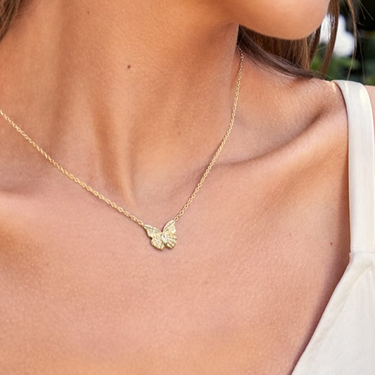 1/5 CTW Lab Grown Diamond Butterfly Pendant