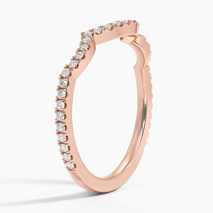 0.21 CTW Solid 10k Yellow Gold Vine Curved Lab Grown Diamond Ring