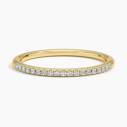 0.10CTW Half Eternity Lab Grown Diamond Simple Wedding Band
