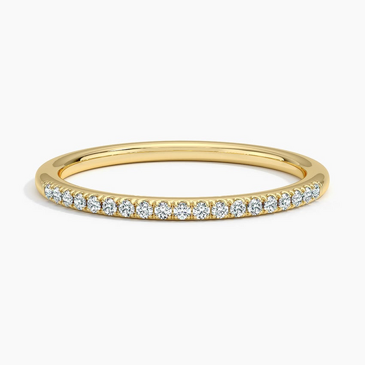 0.10CTW Half Eternity Lab Grown Diamond Simple Wedding Band