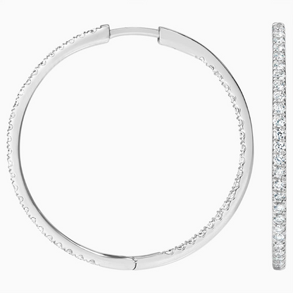 0.79 CTW Medium Size Hoop Lab Grown Diamond Earrings