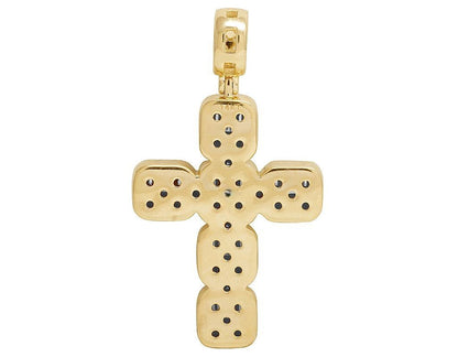 2 Inch 14k Baguette Square Block Lab Grown Diamond Cross Pendant