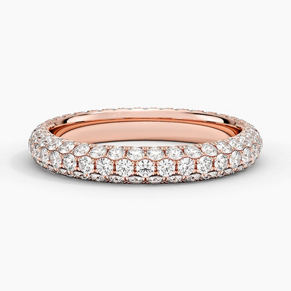 1.25CTW 10k Solid Yellow Gold Stacking Lab Grown Diamond Band Ring