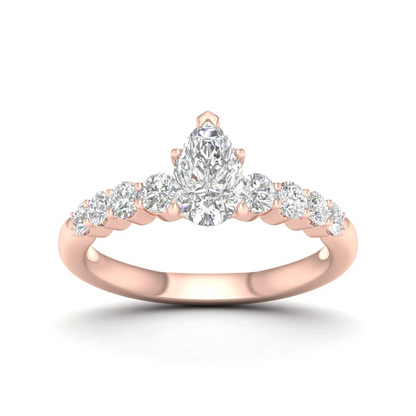 1.50 CTW Lab Grown Diamond Pear Solitaire Women Ring