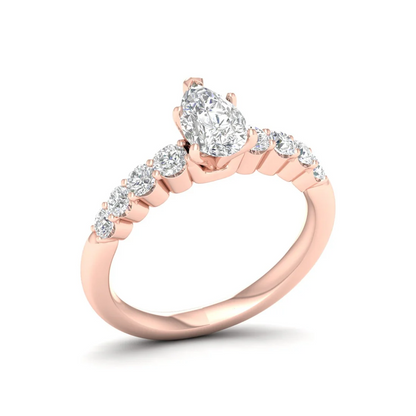 1.50 CTW Lab Grown Diamond Pear Solitaire Women Ring