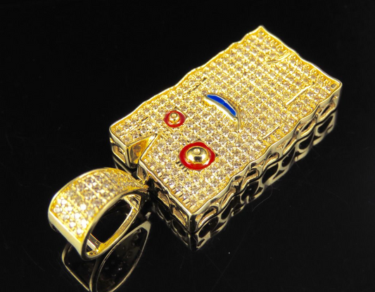 10K Gold Lab Grown Diamond Ed Edd n Eddy Plank Pendant