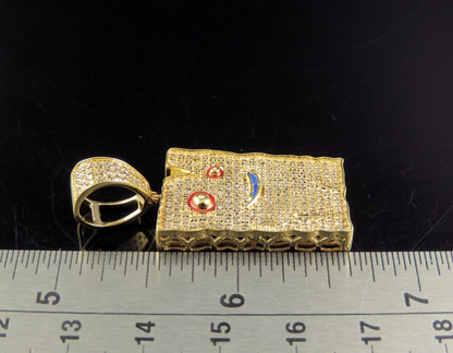 10K Gold Lab Grown Diamond Ed Edd n Eddy Plank Pendant