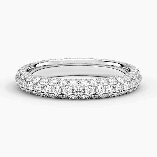 1.25CTW 10k Solid Yellow Gold Stacking Lab Grown Diamond Band Ring