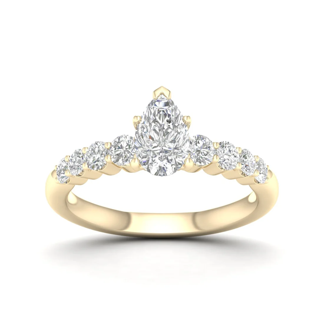1.50 CTW Lab Grown Diamond Pear Solitaire Women Ring