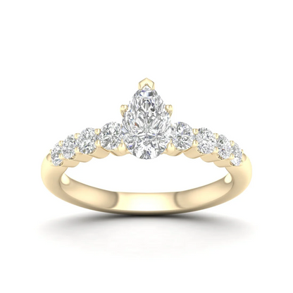 1.50 CTW Lab Grown Diamond Pear Solitaire Women Ring