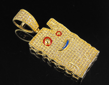 10K Gold Lab Grown Diamond Ed Edd n Eddy Plank Pendant