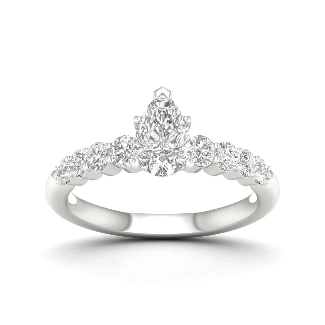 1.50 CTW Lab Grown Diamond Pear Solitaire Women Ring