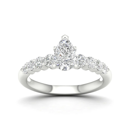 1.50 CTW Lab Grown Diamond Pear Solitaire Women Ring