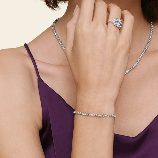 2CTW 6.5 inch Round Cut Lab Grown Diamond Tennis Bracelet