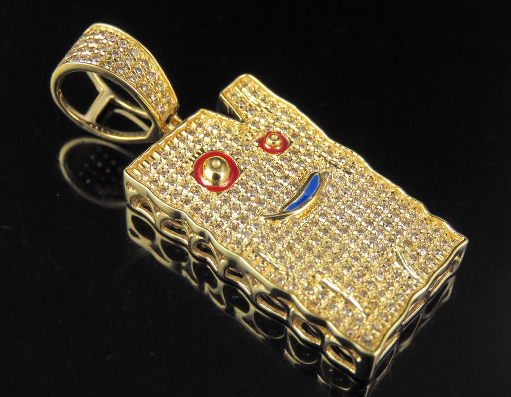 10K Gold Lab Grown Diamond Ed Edd n Eddy Plank Pendant