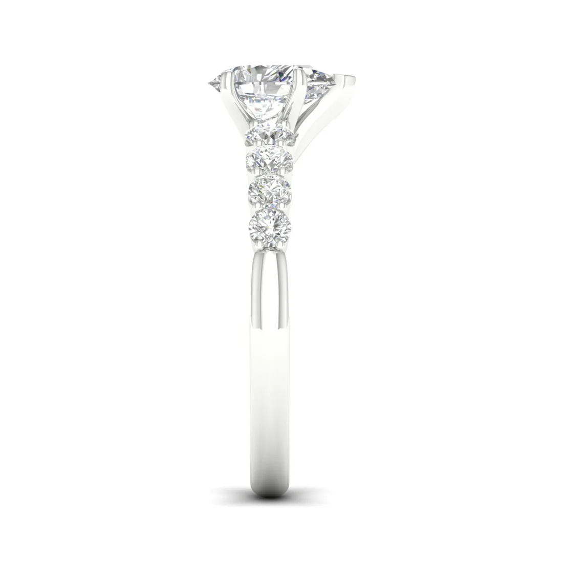 1.50 CTW Lab Grown Diamond Pear Solitaire Women Ring