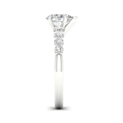 1.50 CTW Lab Grown Diamond Pear Solitaire Women Ring