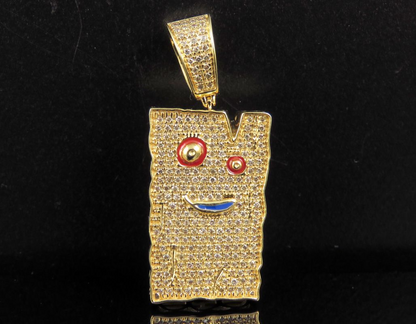 10K Gold Lab Grown Diamond Ed Edd n Eddy Plank Pendant