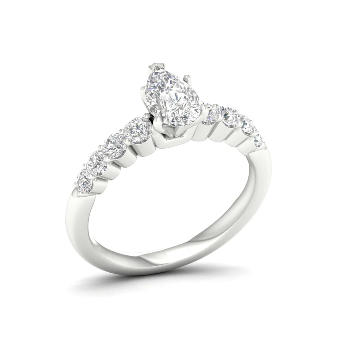 1.50 CTW Lab Grown Diamond Pear Solitaire Women Ring