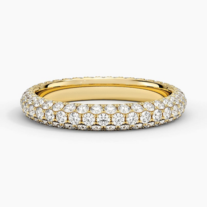 1.25CTW 10k Solid Yellow Gold Stacking Lab Grown Diamond Band Ring