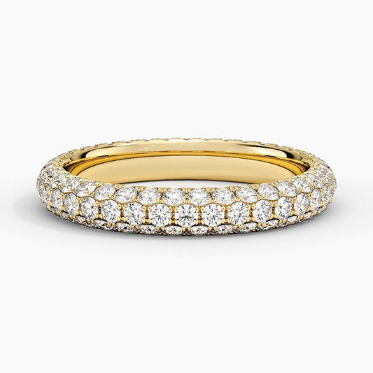 1.25CTW 10k Solid Yellow Gold Stacking Lab Grown Diamond Band Ring