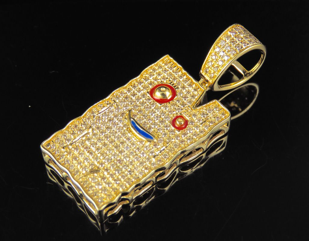 10K Gold Lab Grown Diamond Ed Edd n Eddy Plank Pendant