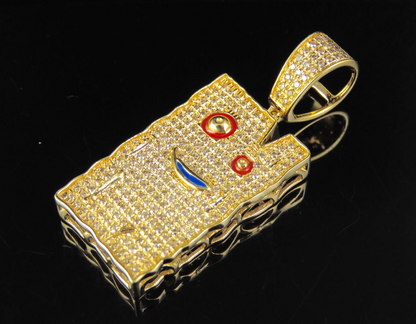 10K Gold Lab Grown Diamond Ed Edd n Eddy Plank Pendant