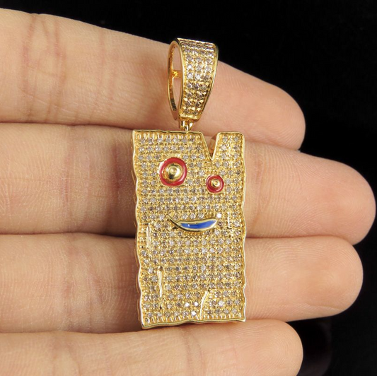 10K Gold Lab Grown Diamond Ed Edd n Eddy Plank Pendant