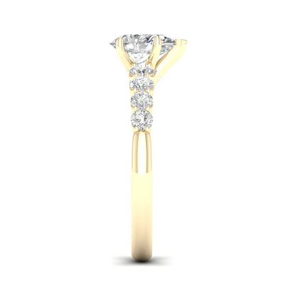 1.50 CTW Lab Grown Diamond Pear Solitaire Women Ring