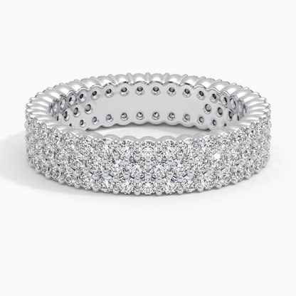 1.86CTW Round Lab Grown Diamond Full Eternity 18k Gold Bands