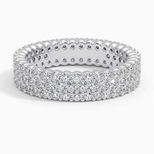 1.86CTW Round Lab Grown Diamond Full Eternity 18k Gold Bands