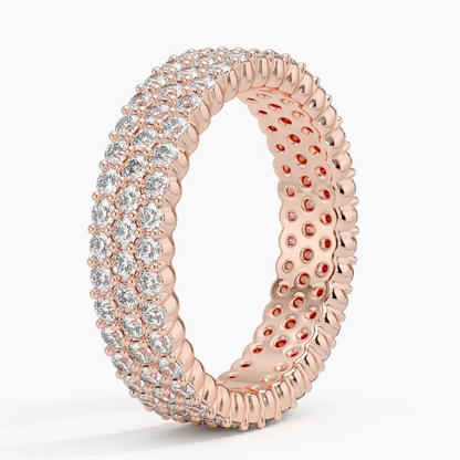 1.86CTW Round Lab Grown Diamond Full Eternity 18k Gold Bands
