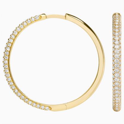 1/2 CTW Lab Grown Diamond Tube Hoop Earrings