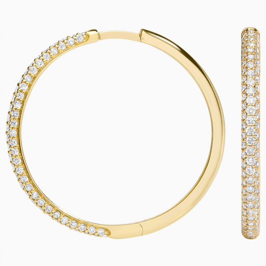 1/2 CTW Lab Grown Diamond Tube Hoop Earrings