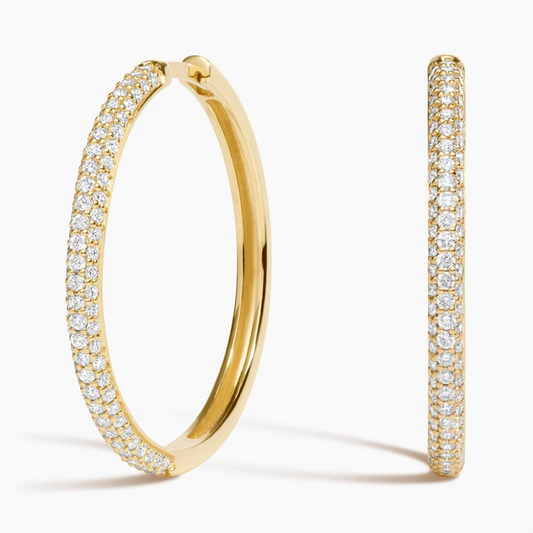 1/2 CTW Lab Grown Diamond Tube Hoop Earrings